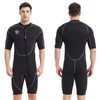Lemorecn Wetsuits Mens Front Zip Neoprene 3mm Shorty Diving Suit(CA3016black-3XL)