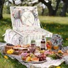 YPshuye Picnic Basket Set for 4 with Waterproof Picnic Blanket