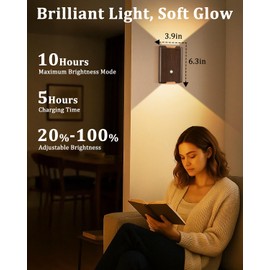 Motion Sensor Wall Light - Rechargeable Battery Operated Wall Sconce with Remote & Timer, Dimmable Lighting 3 Adjustable Color Temperatures, Wireless Wall Lamp for Bedroom Closet Hallway, Wood 2pcs