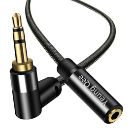 3.5mm Male to Female Extension Stereo Audio Cable 1 ft, Audio Extension Cable, AUX Headphone Extension Cable Stereo Jack Cord for Phones, Headphones, Speakers, Tablets, PCs and More (1FT/0.3m)