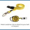 PCL Media ltd Yellow Retractable Badge Reel with Carabiner Clip