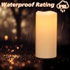 GenSwin Solar Outdoor Waterproof Flameless Candles, 8”x4” Solar Rechargeable Pillar