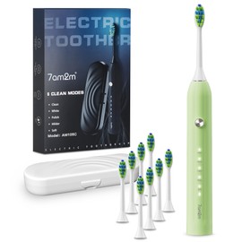 7AM2M Sonic Electric Toothbrush for Adults&Kids, 8 Brush Heads&Travel Case