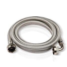 1-Pack HeSun 6 Ft Washing Machine Hose, 3/4" FHT Stainless Steel Washer Hose with 90 Degree Elbow(6 Ft)(HOSE007-1)