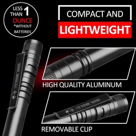 HYVCZP 4 Pcs Red Light Flashlight Red Light Pen Light Flashlight Super Bright Red LED Flashlight Red Torch for Aviation, Astronomy, Night Observation