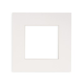 10x10 Mat Bevel Cut for 6x6 Photos - Precut White Square Shaped Photo Mat Board Opening - Acid Free Matte to Protect Your Pictures - Bevel Cut for Family Photos, Pack of 1 Matboard