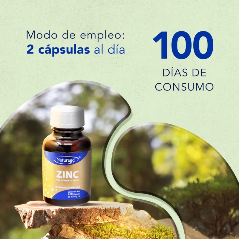 Zinc Con Germen De Trigo 200 Cpsulas Naturagel Sin Sabor