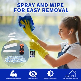 POLIXEL Adhesive Remover Car Stickers Removal Spray with Plastic Scraper & Microfiber Towel Efficiently Removes Glue, Stickers, Labels, Decals, Tape Residue, Gum, Tar, Grease - 3.4 oz/100ml