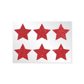 EyeBlack Glitter Stars Eye Black Face Sticker for Cheerleading, School Graduation, Sport Games - Peel and Stick Cheek Sticker - Sparkling Glitter 12 Decals/6 Pairs - Red Star