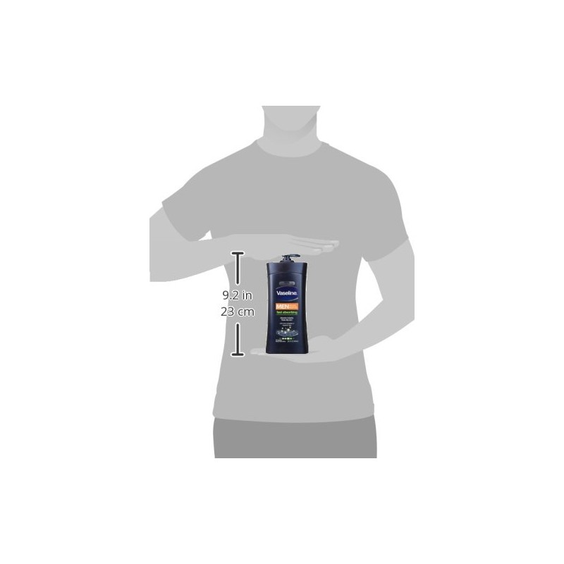 Vaseline Men Healing Moisture Body Lotion, Fast Absorbing, 20.3 oz