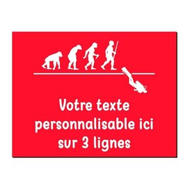 Mygoodprice Dekoschild Evolution Tauchen, Aluminium, personalisierbar, 20 x 15 cm oder 30 x 20 cm