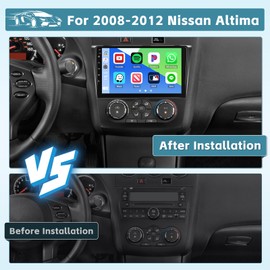 Manual A/C [8-Core 6+128G] Hikity Android 15 Car Stereo for Nissan Altima 2008-2012, 9" Touchscreen Radio GPS 5G WiFi Bluetooth Radio Mirror Link FM/RDS/32EQ/DSP SWC Backup Cam 59UI