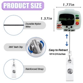 Drop The Beat Funny Badge Reel Retractable, Cute Cardiac Monitor Badge Reel for Cardiac Nurse, Cardiologist, ER & ICU Nurse, Adenosine Badge Clip, Cardiology Badge Holder with Alligator Clip | Acrylic