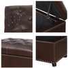 Decent Home 24'' Leather Storage Ottoman Rectangular Foot Rest Stool
