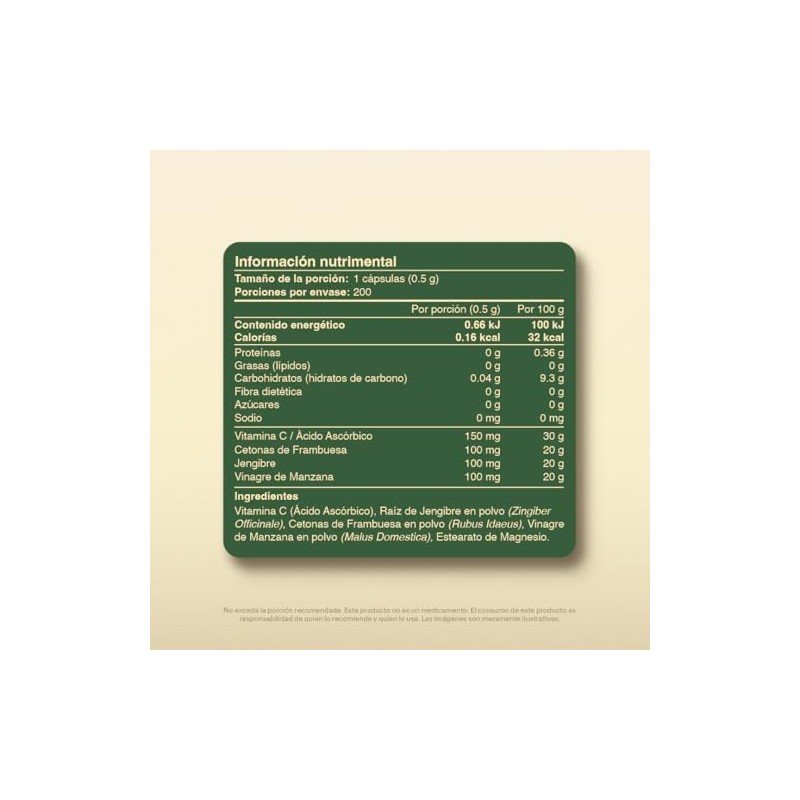 Cetonas de Frambuesa con Vitamina C y Jengibre VITAL BOTANIC