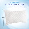 Eutony Pillow Protectors 2 Pack Quilted Zipped - Ultra Luxe
