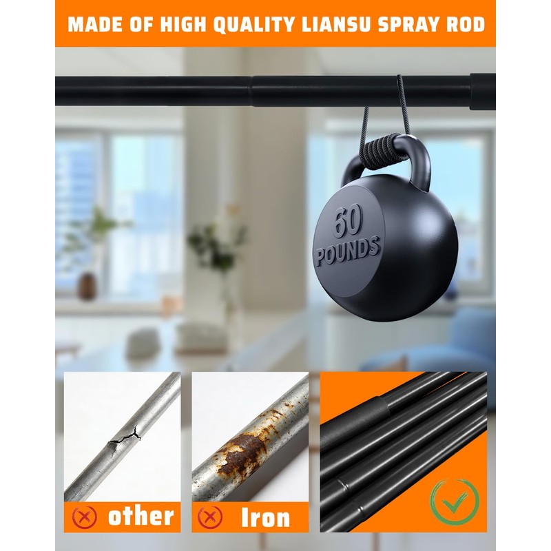 Angootao Heavy Duty Floor Squeegee, 53 Inch Long Handle Cleaning