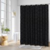 Craidlela Extra Long Black Boho Woven Fabric Shower Curtain with