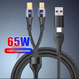 4 in 1 Rapid Charging Cord for Mobile Devices Electronic Charger - Color: Red