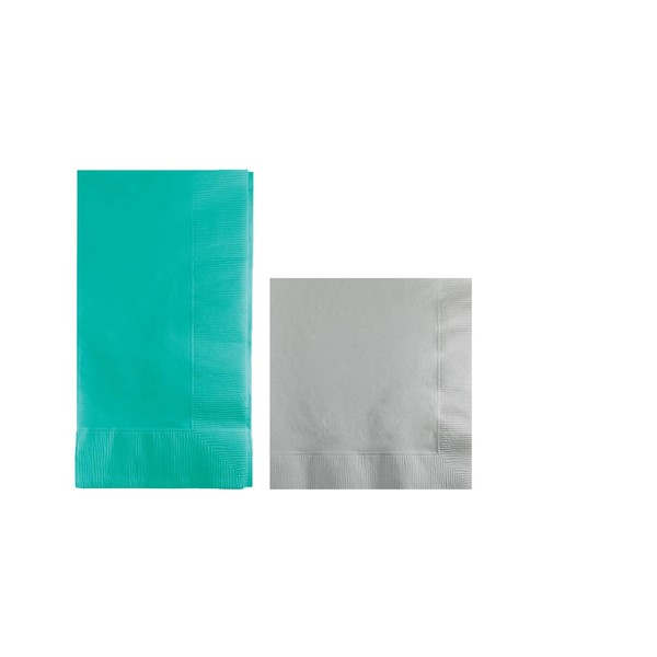 Converting Paper Bulk Party Napkin Bundle, 100 Teal Green Dinner