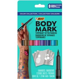 BIC - Marcador de tatuaje temporal BodyMark, colores surtidos, 8 unidades