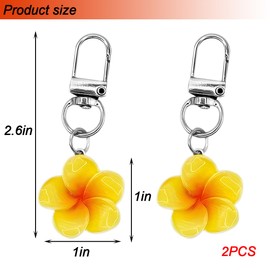zipelo Car Key Chain, 2PCS Cute Flower Vehicle Keychain Holder, Automotive Keyring Accessories, Universal for Most Cars (Orange)