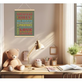 foedor Inspirational Quote hero Rules Room Decor,Cool Wall Decor for Boys Bedroom Playroom Toddler and Kids Room,Hanging Flag Banner Wall Decor for Kids Room Nursery（green
