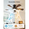 52 Inch Flush Mount Ceiling Fan with Lights, APP Control,