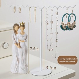 Gifts for Mom from Daughter,Unique 7.5" Mother Daughter Figurines Resin Gift for Christmas Birthday Mother's Day Thanksgiving Hand-Painted Statue（Jewelry Stand for Free）