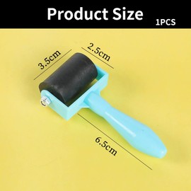 Mini Brayer Roller for Crafts, Small Rubber Brayer Roller for Ink Roller for Printmaking, Craft Paint Roller for Stamping and Scrapbooks (Blue)