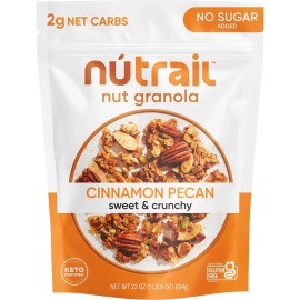 NuTrail Low Carb Keto Nut Granola Cinnamon Pecan 22 oz Healthy Snack.