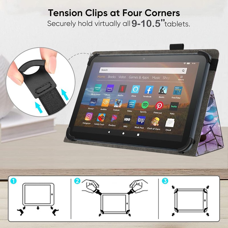 Pudiceva Universal 10 10.1 Inch Android Tablet Case,Slim Folding Stand
