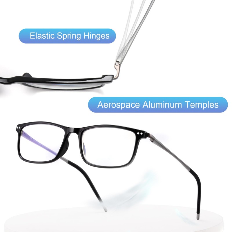 Superb Lightweight Progressive Multifocus Reading Glasses Men Aluminum Arm TR90