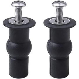 Universal 2PCS Toilet Seat Hinges Screws, Toilet Seat Top Fixing Part,Toilet Lid Screws Rubber Top Nut