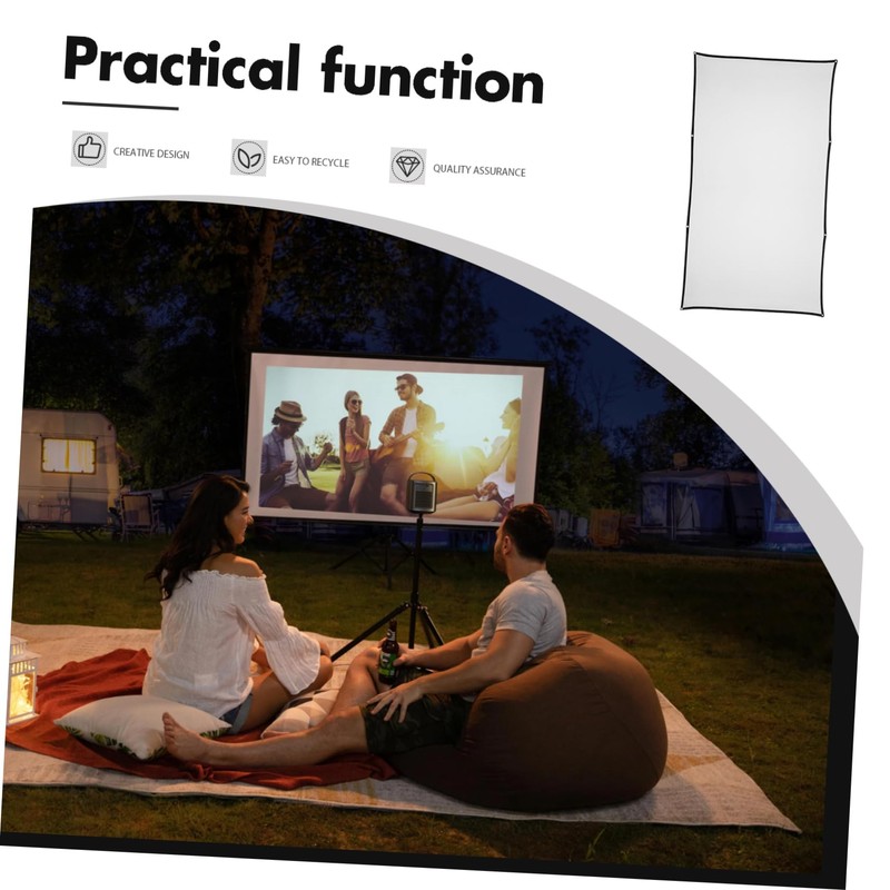 TEHAUX Portable Foldable Projector Screen Double Sided Movie Screen for