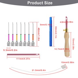 0XBIT Punch Needle Set, Adjustable Punch Needle, 7 Sizes Punch Needle Embroidery Set, with Storage Box, Suitable for Crafts, Sewing, Embroidery