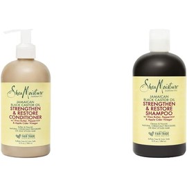 Shea Moisture Jamaican Black Castor Oil Strengthen & Restore Conditioner, 13 Oz + Jamaican Black Castor Oil Strengthen & Restore Shampoo by for Unisex - 13 oz Shampoo