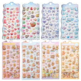 4-Piece Set of Cute 3D Stickers, Puffy Stickers, DIY, Notebook, Girls, Decal Stickers, Craft Supplies, Diary, Notebook Stickers, Decoration, Children, Reward, Present, Gift