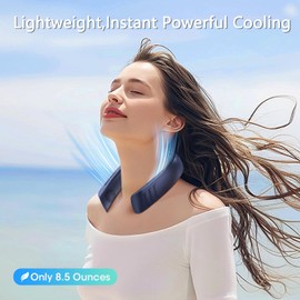 OLV Neck Fan 6000mAh Rechargeable Battery 18Hrs 4 Turbine Motor Powerful 360° Cooling Airflow 3 Speeds Portable Foldable Fan Ultra-Quiet Personal Fan Gifts for Men Women Home Office,Work,Travel,Golf