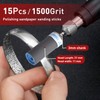 15Pcs 1500 Grit Sanding Drums Sandpaper Sticks Set with 1/8"(3mm)