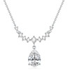 Aihpos 2CT Pear Shaped Moissanite Necklaces for Women Platinum Plated