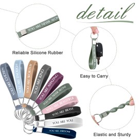 30 Pcs Inspirational Quote Keychains Motivational Key Rings Employee Teacher Appreciation Gifts Thank You Gift (Pastel)