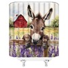 Farmhouse Donkey Shower Curtain Rustic Barn Lavender Farm Western Animals