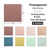 8 Pads Transparent Sticky Notes, 3x3 inch Pastel Clear Sticky