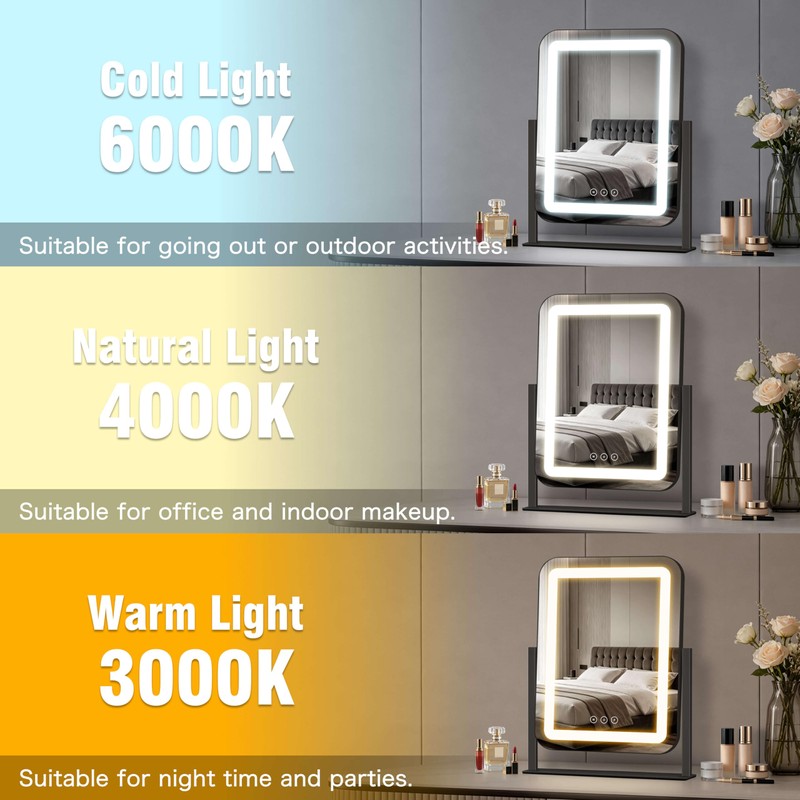 Vanity Mirror with Lights, 13.1"×16.7" LED Makeup Mirror