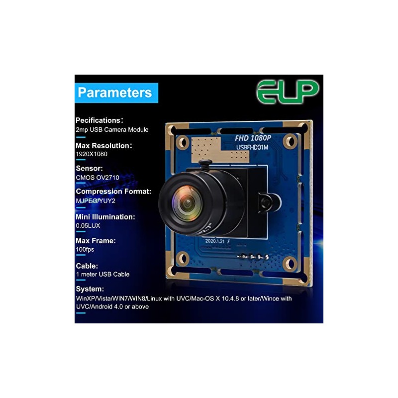 ELP 2megapixel HD Libre de Conductor de Soporte de cámara