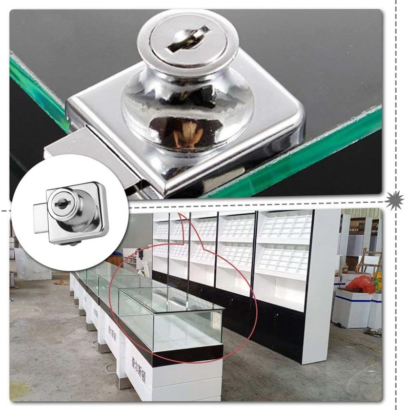 CHAOYUELYF 2 Sets Glass Cupboard Locks Security Cabinet Lock Cam