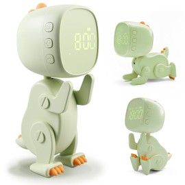 BORDEAG Digitaler Wecker Kinder, Dinosaurier Kinderwecker Jungen Mädchen, Wecker mit Licht, 6 Weckmusik, Snooze, Einstellbare Helligkeit Lautstärke