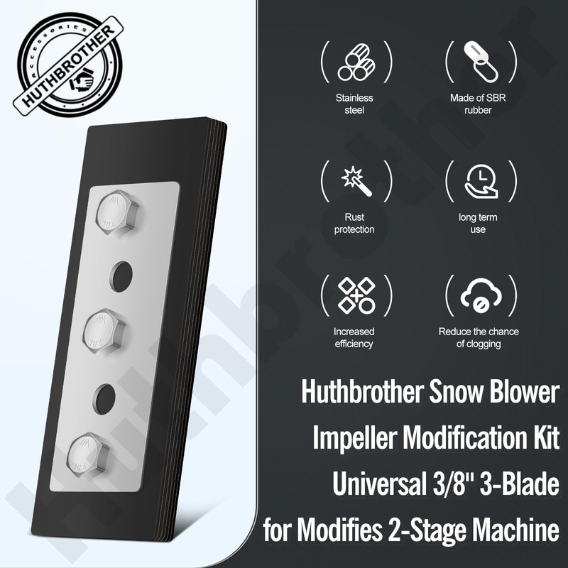 Snow Blower Impeller Modification Kit Universal 3/8" 3-Blade, for Modifies