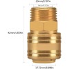 Noosverl Compressed Air Coupling 1/2 Inch, Male Thread, Brass Compressed